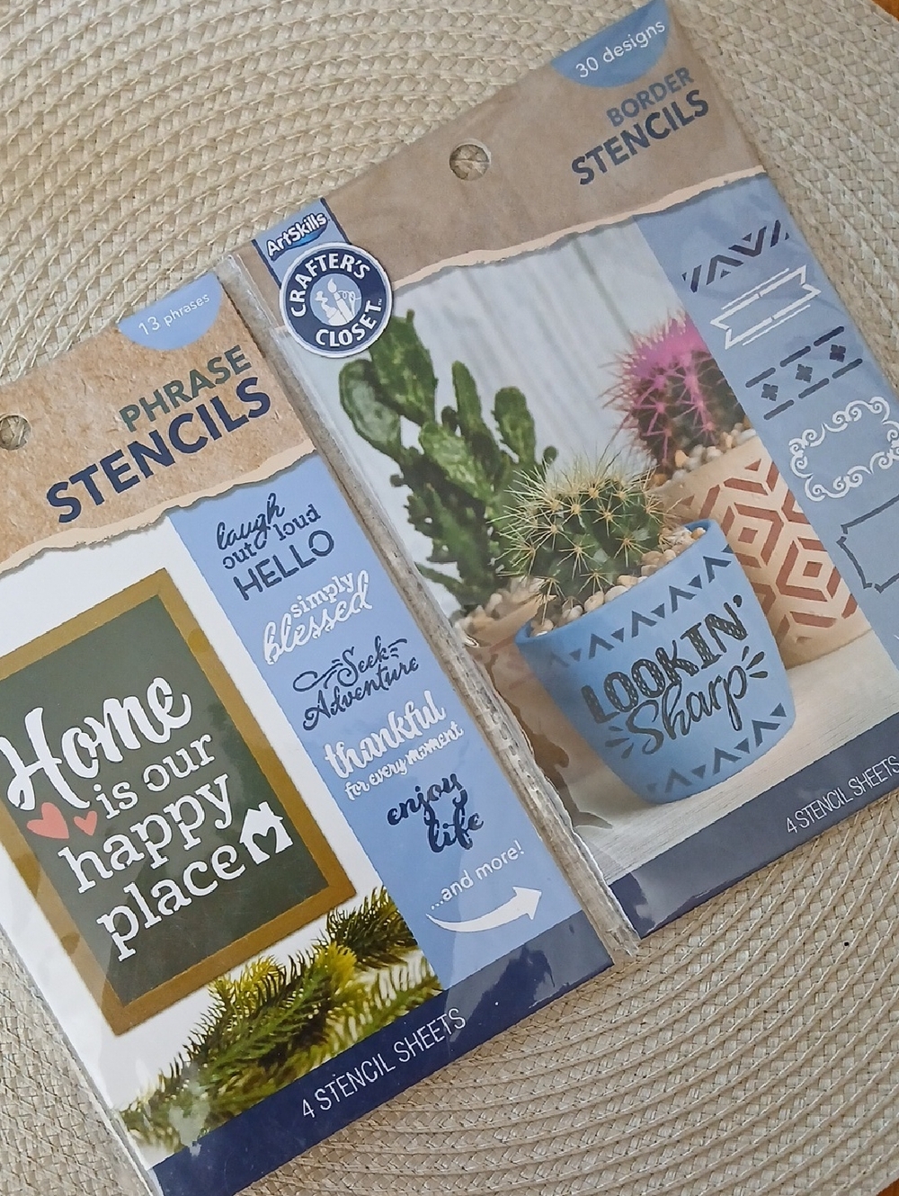 Crafter's Closet Phrase & Border Stencil Set